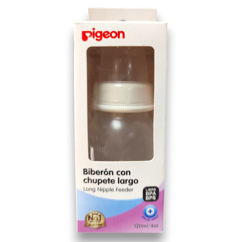 Chupón con chupete largo Pegeon 120ml/4 onzas