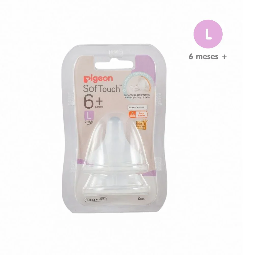 Tetinas Pegeon Softouch  6+ (boca ancha)
