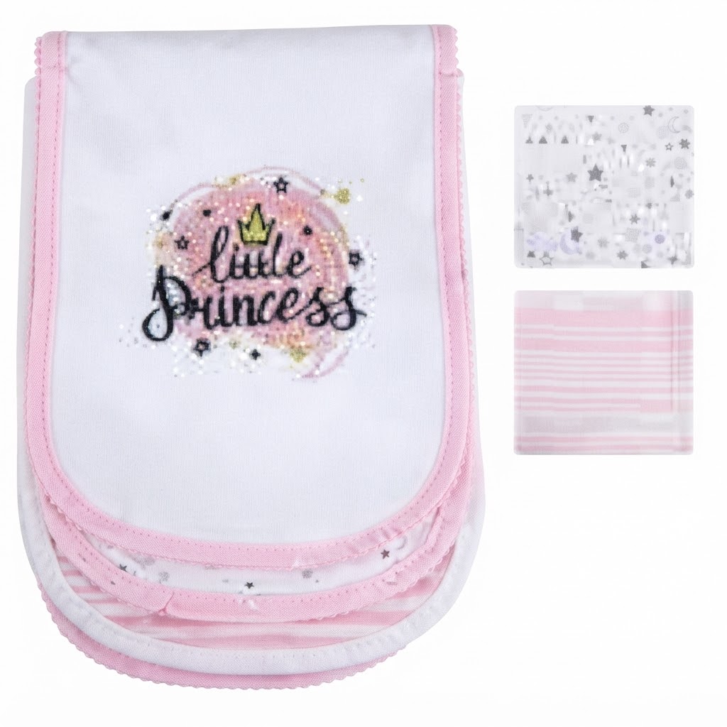 Set de 3 paños little princess  para eructos Wakids