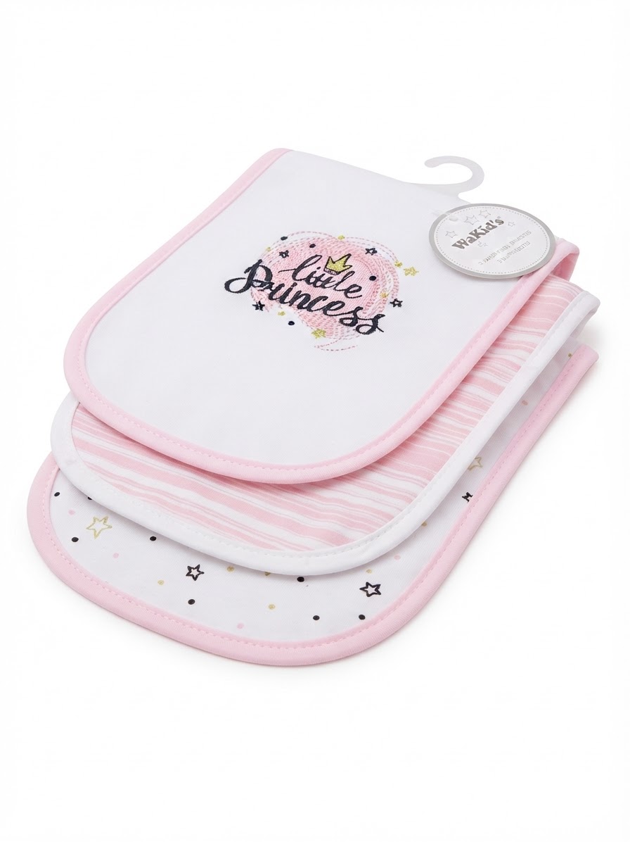 Set de 3 paños little princess  para eructos Wakids
