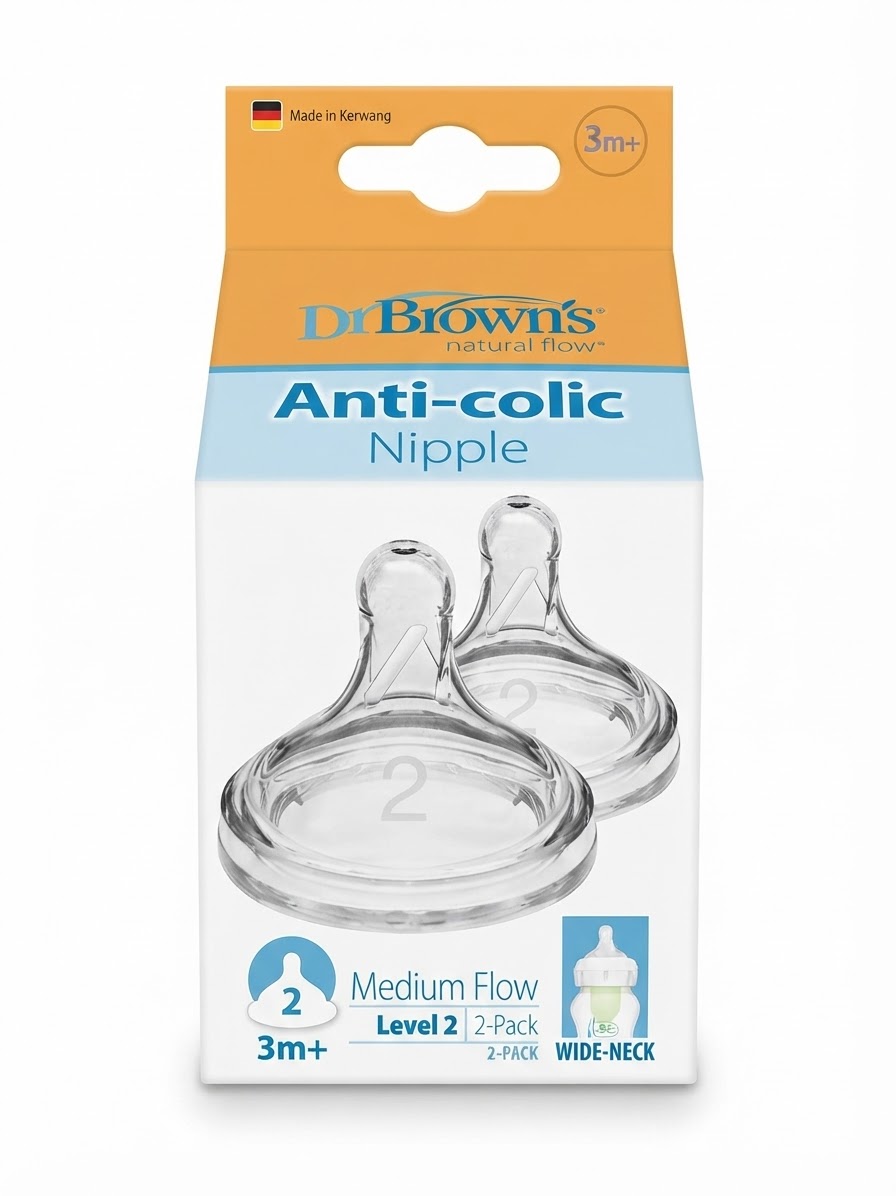 2 Tetinas anchas option Dr browns 3m+