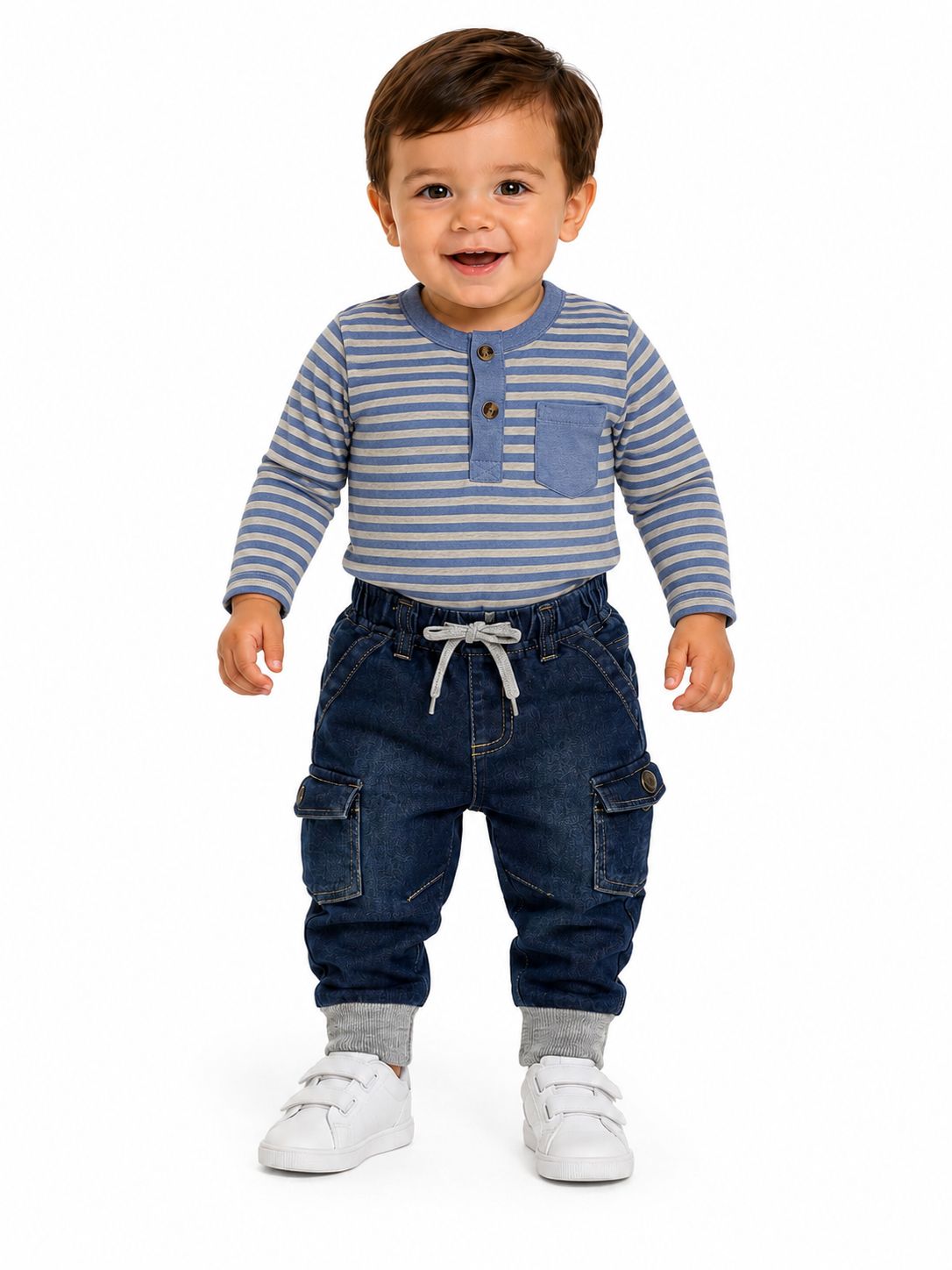 Conjunto rayas manga larga Bon blues