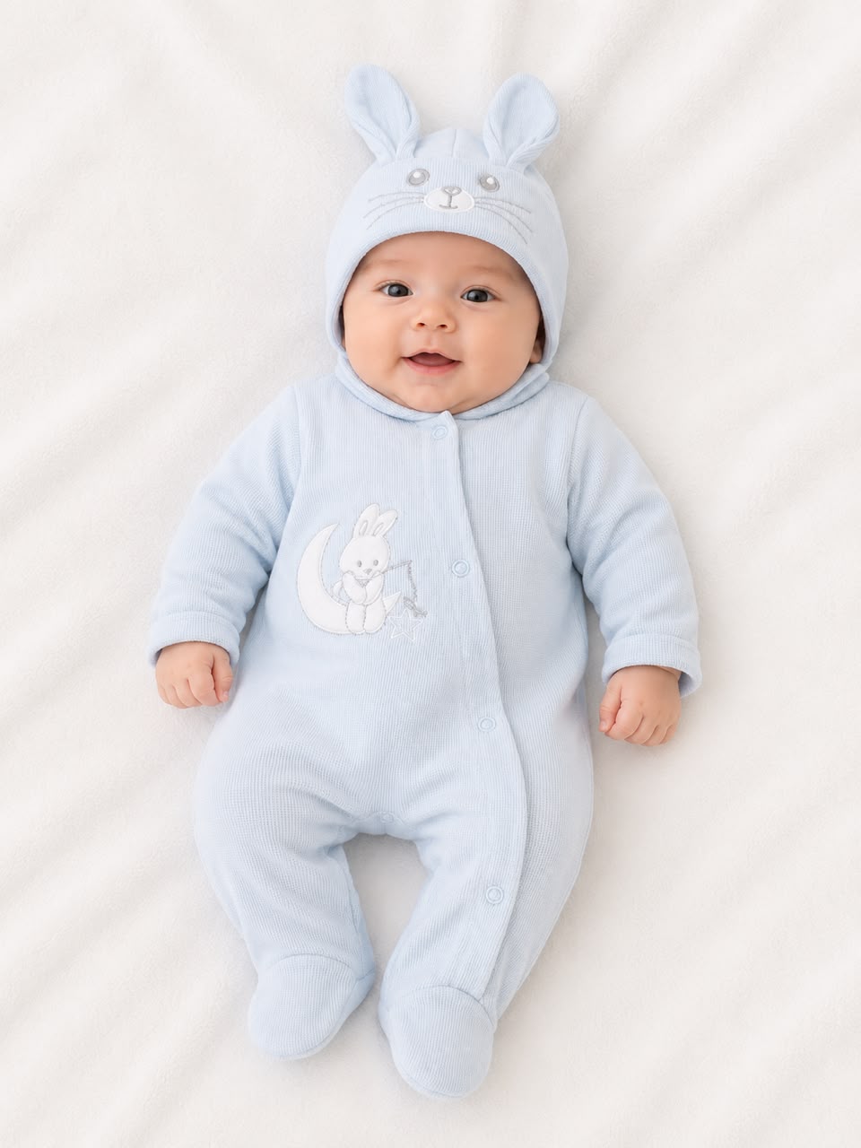 Pijama entera celeste con gorro Vennys