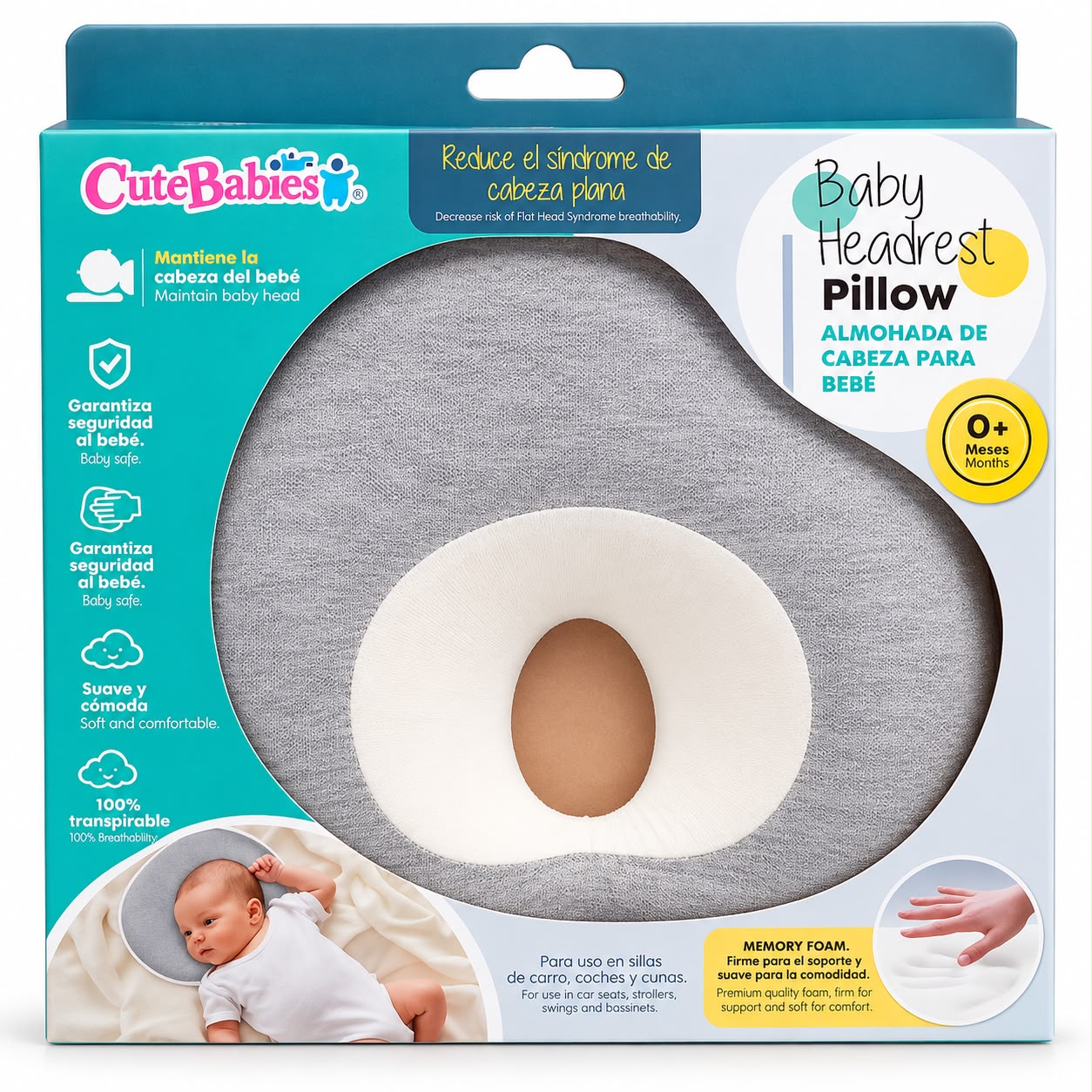 Almohada de Cabeza para bebé Cute Babies