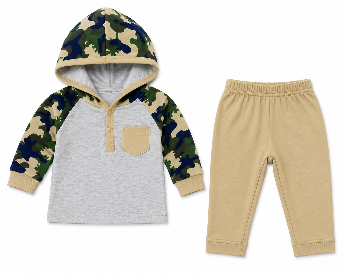 Conjunto camuflado beige verde Kids land