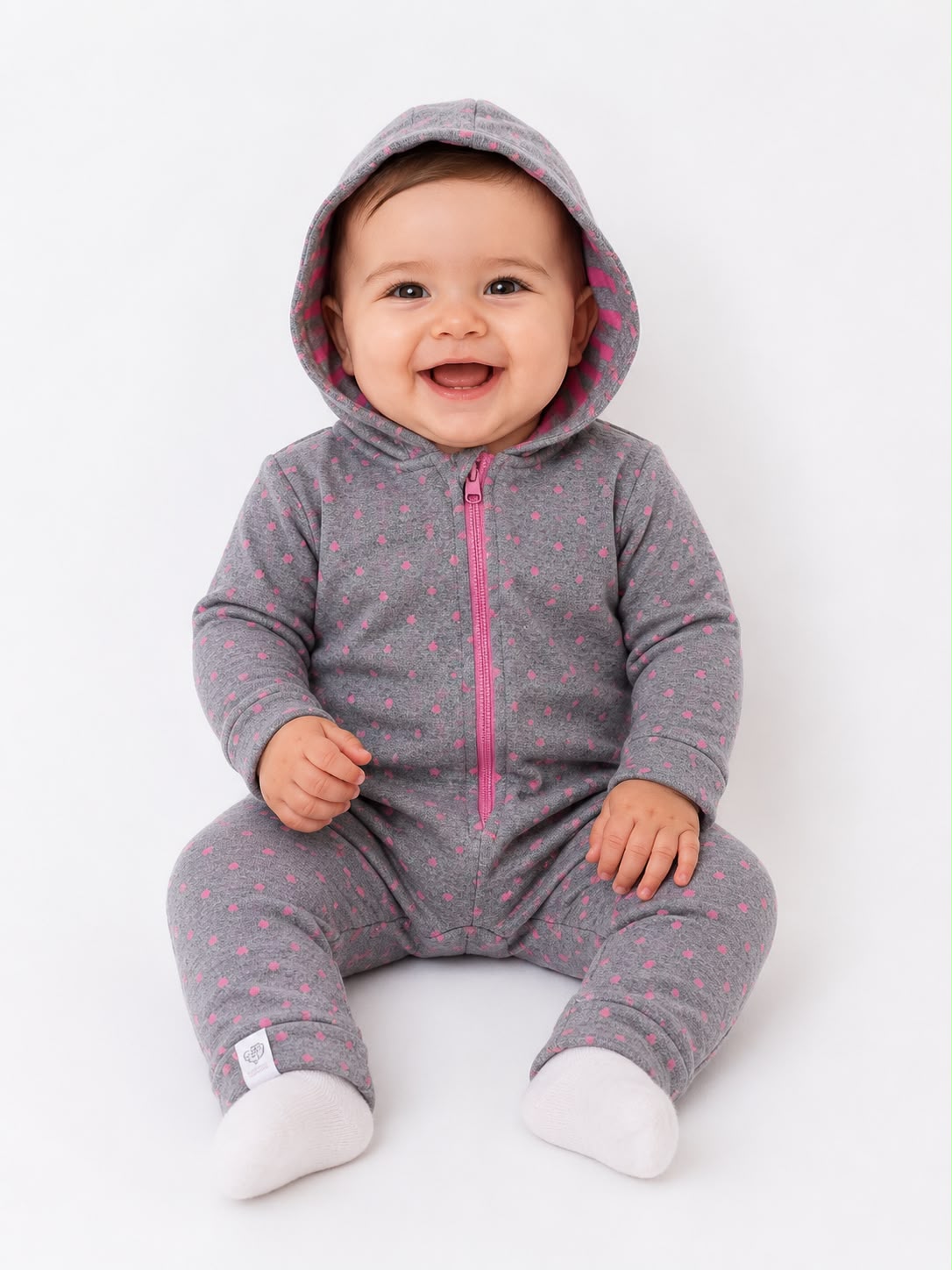 Pijama entera gris corazones Fakini