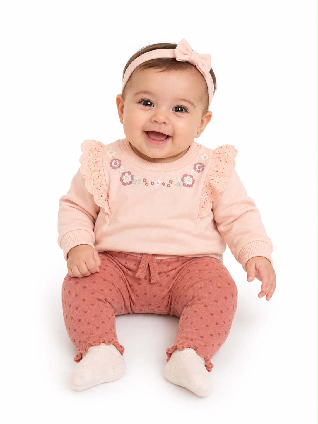 Conjunto flores y lunares para bebé Cutie baby