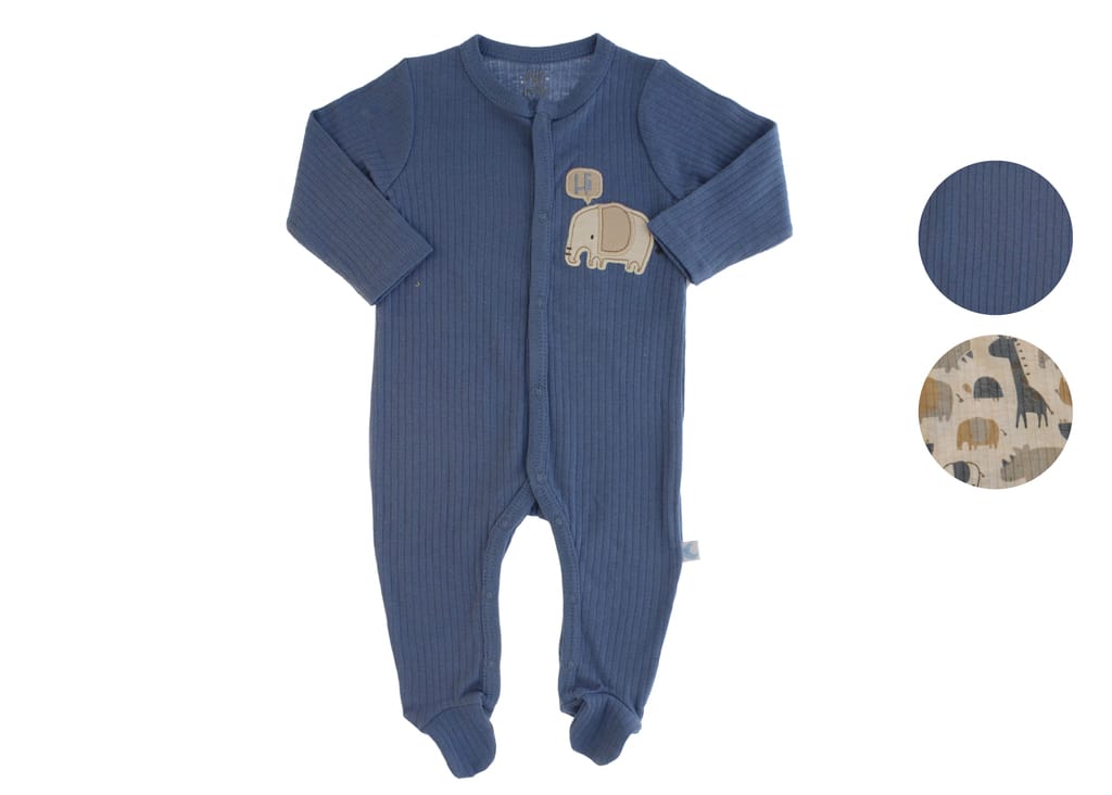 Pijama azul elefante little and loved
