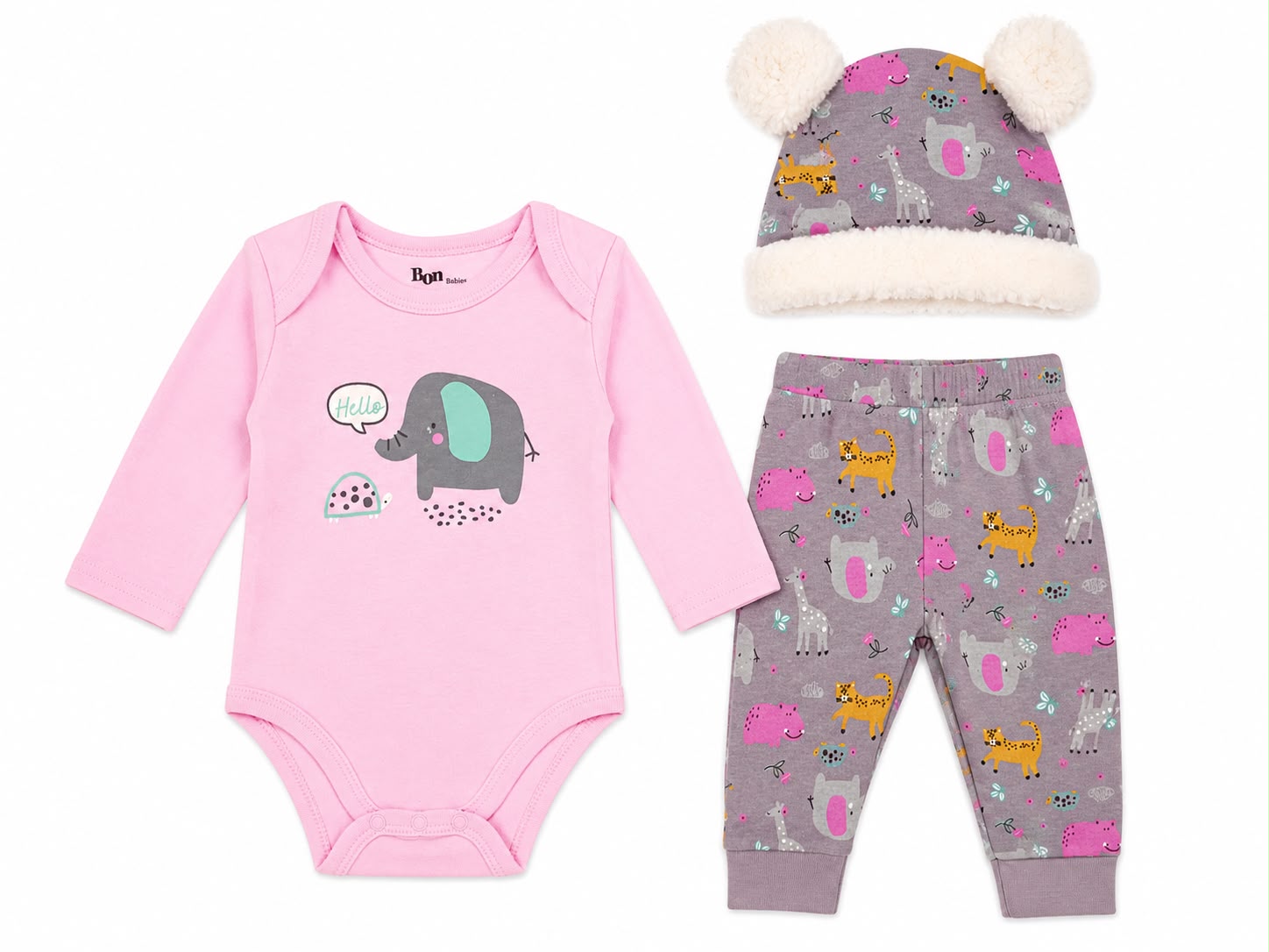 Set de 3 piezas elefante para bebé Bon Blues