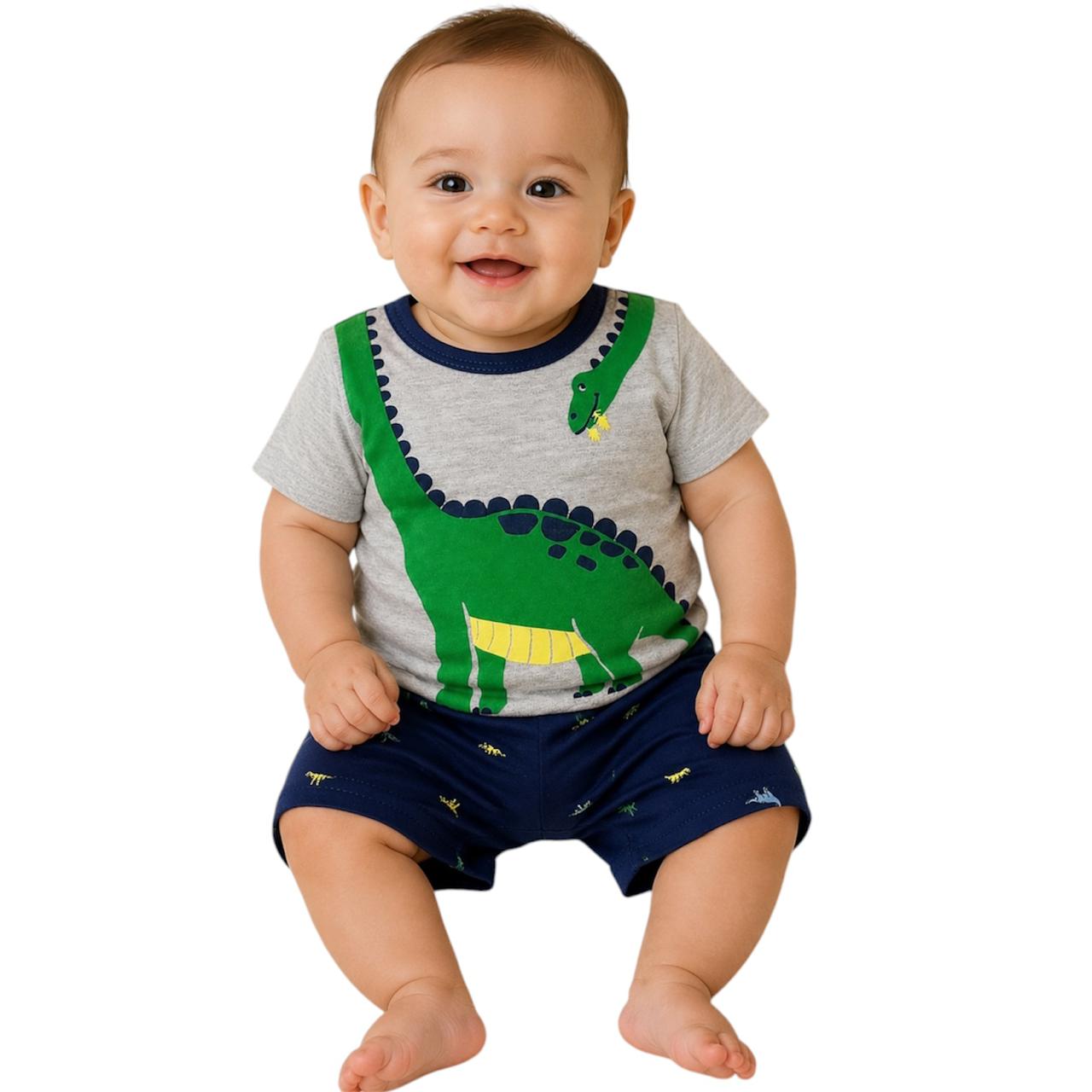 Conjunto Dinosaurio  gris/celeste Kids land