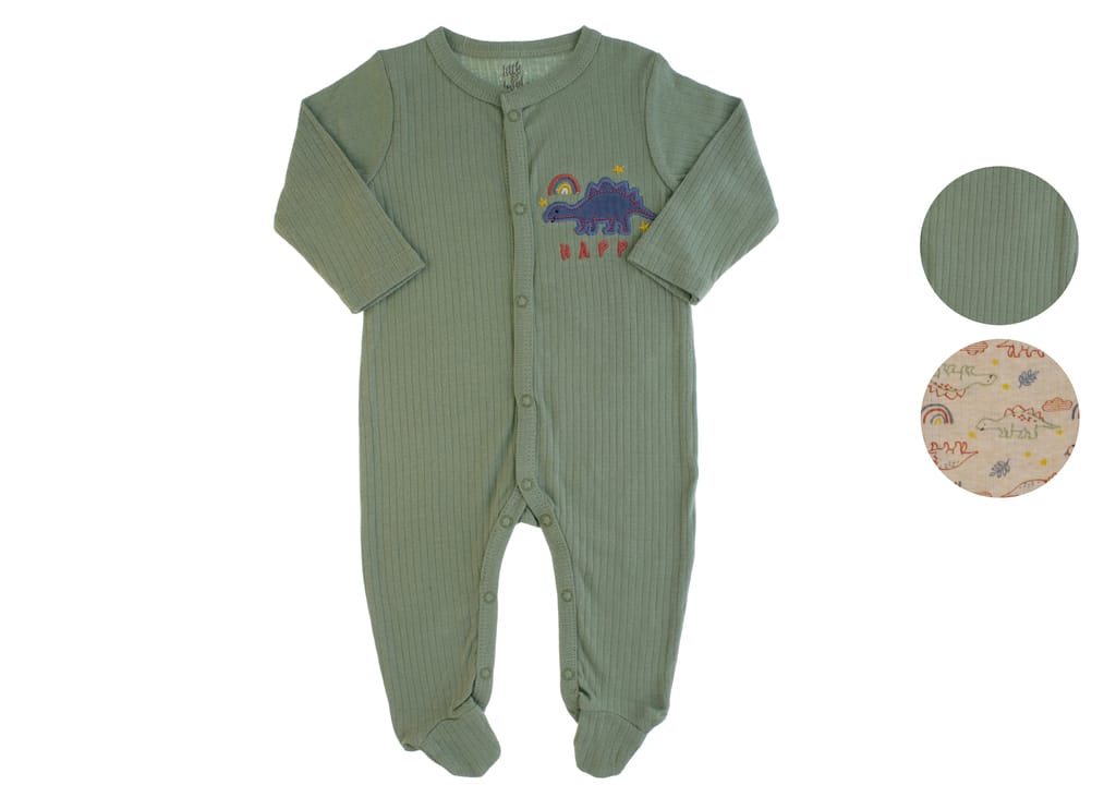 Pijama verde dino little and loved