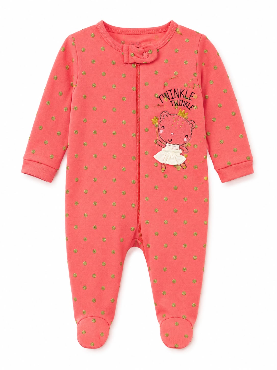 Pijama entera coral puntos dorados kids land