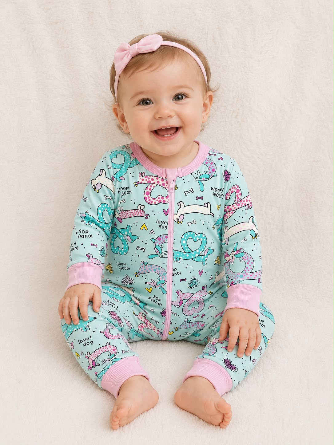 Pijama celeste de perritos brandili