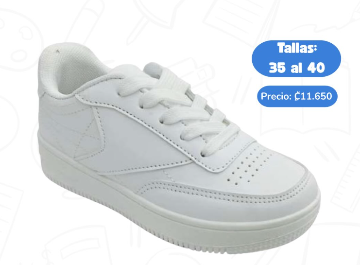 Tenis escolar blanca