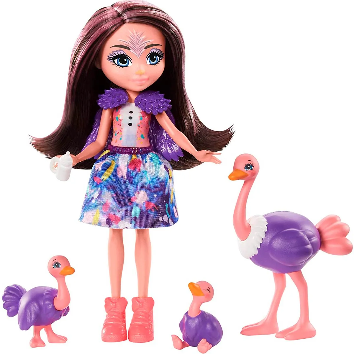 Enchantimals Ofelia Ostrich, feathers,flapper y Rapid( Mattel)
