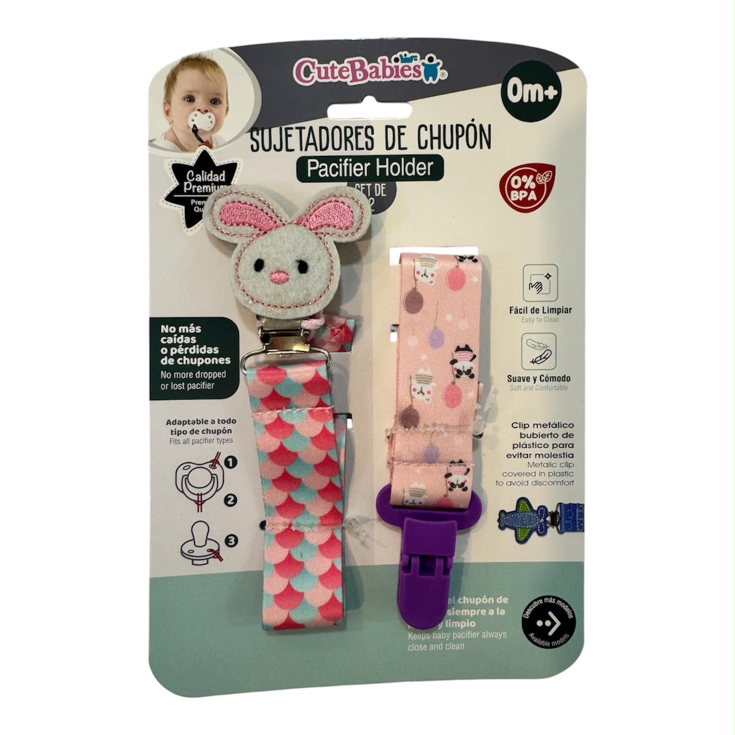 Set sujetador  Chupeta Cute babies