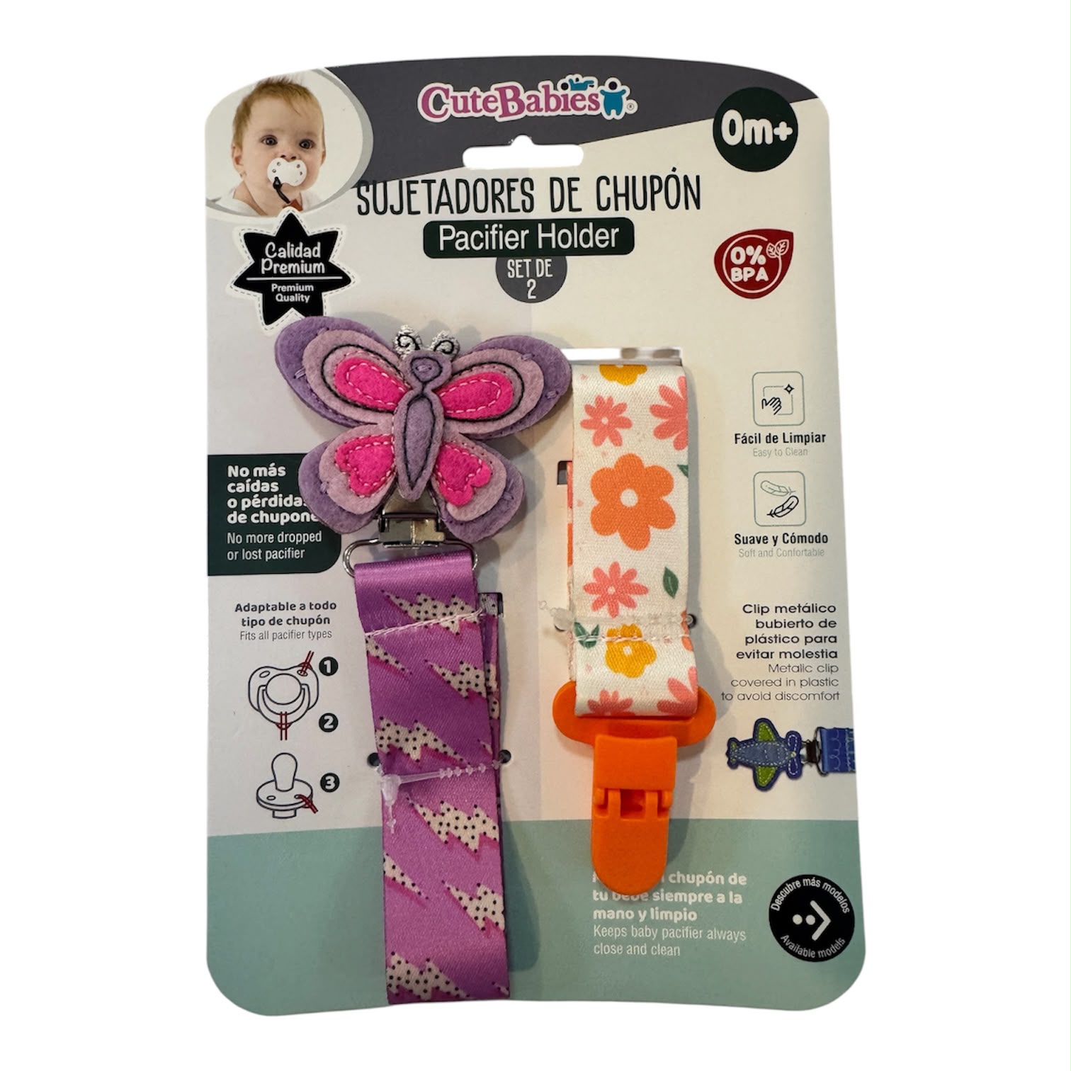 Set sujetador  Chupeta Cute babies