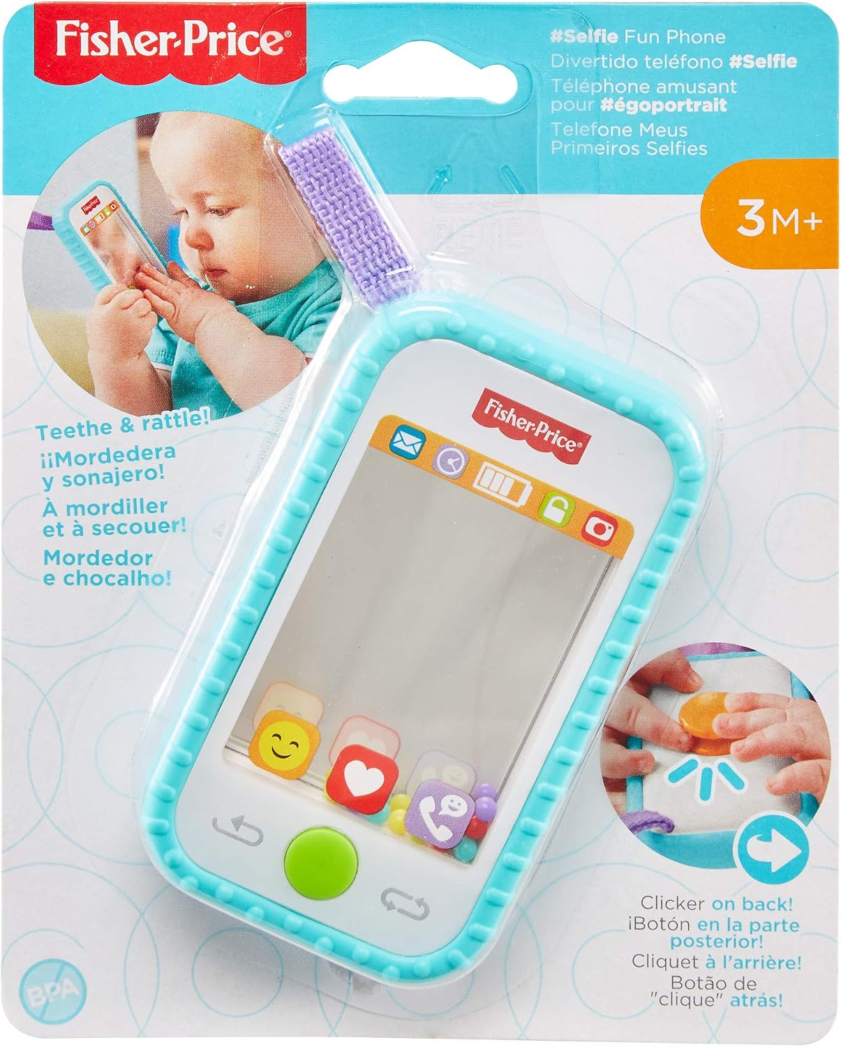 Teléfono mis primeras selfies Fisher Price ( mordedor y sonajero)