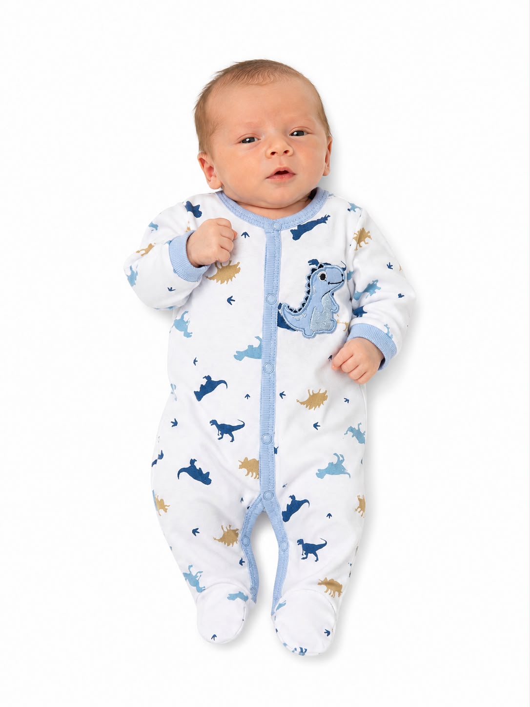 Pijama entera celeste dinosaurios first impression