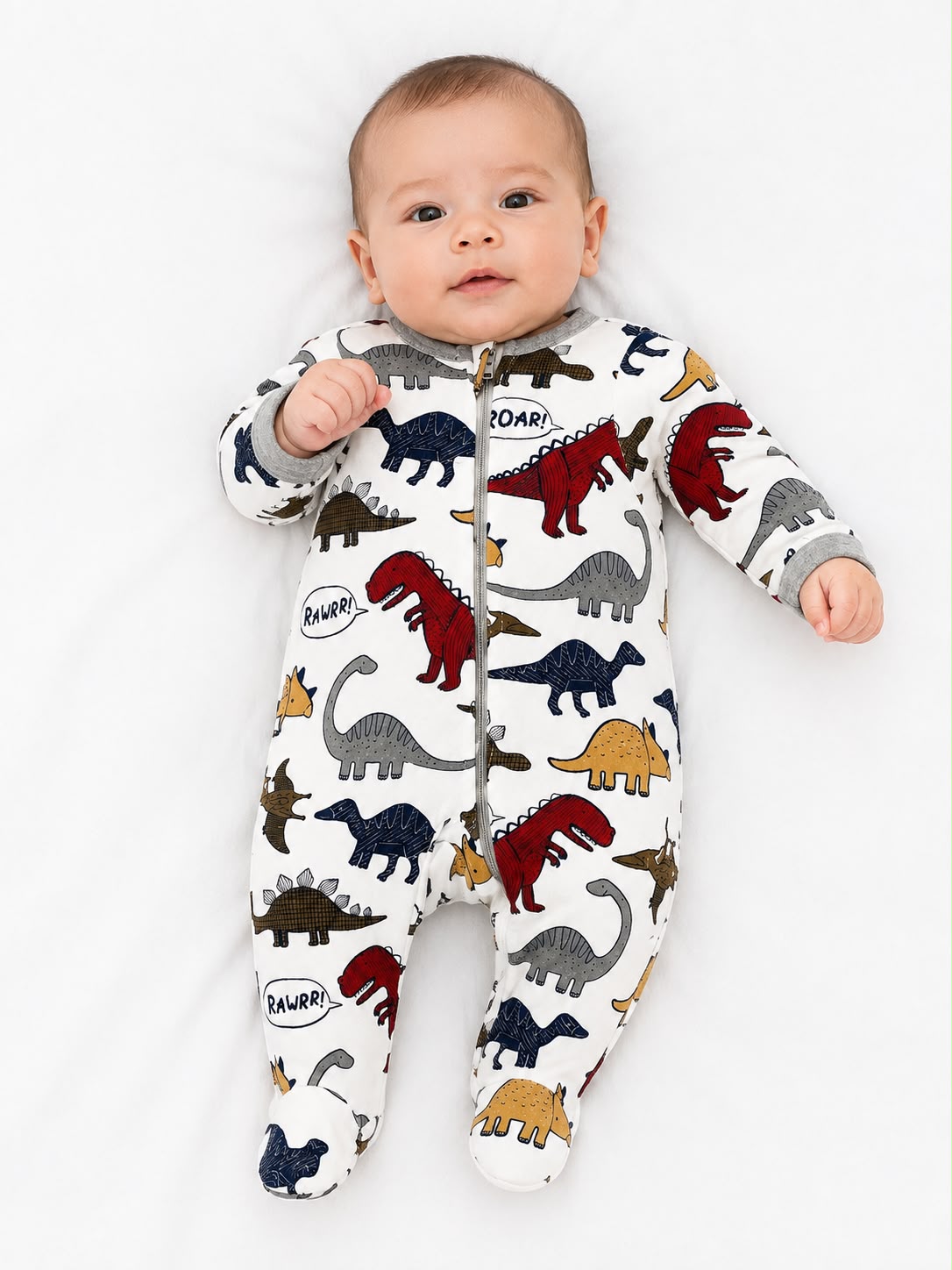 Pijama entera  Beige de dinosaurios Kids land