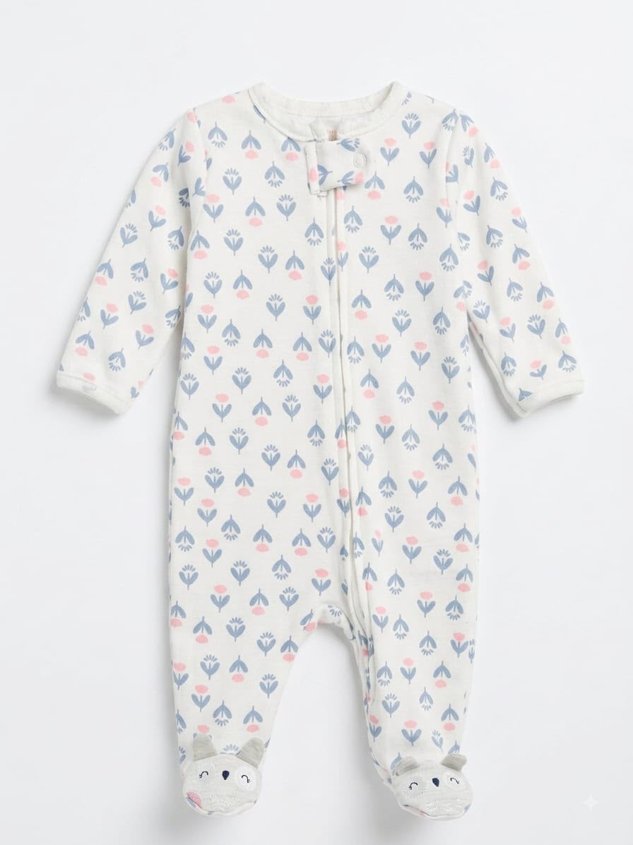 Piajma entera blanca de flores Kids land