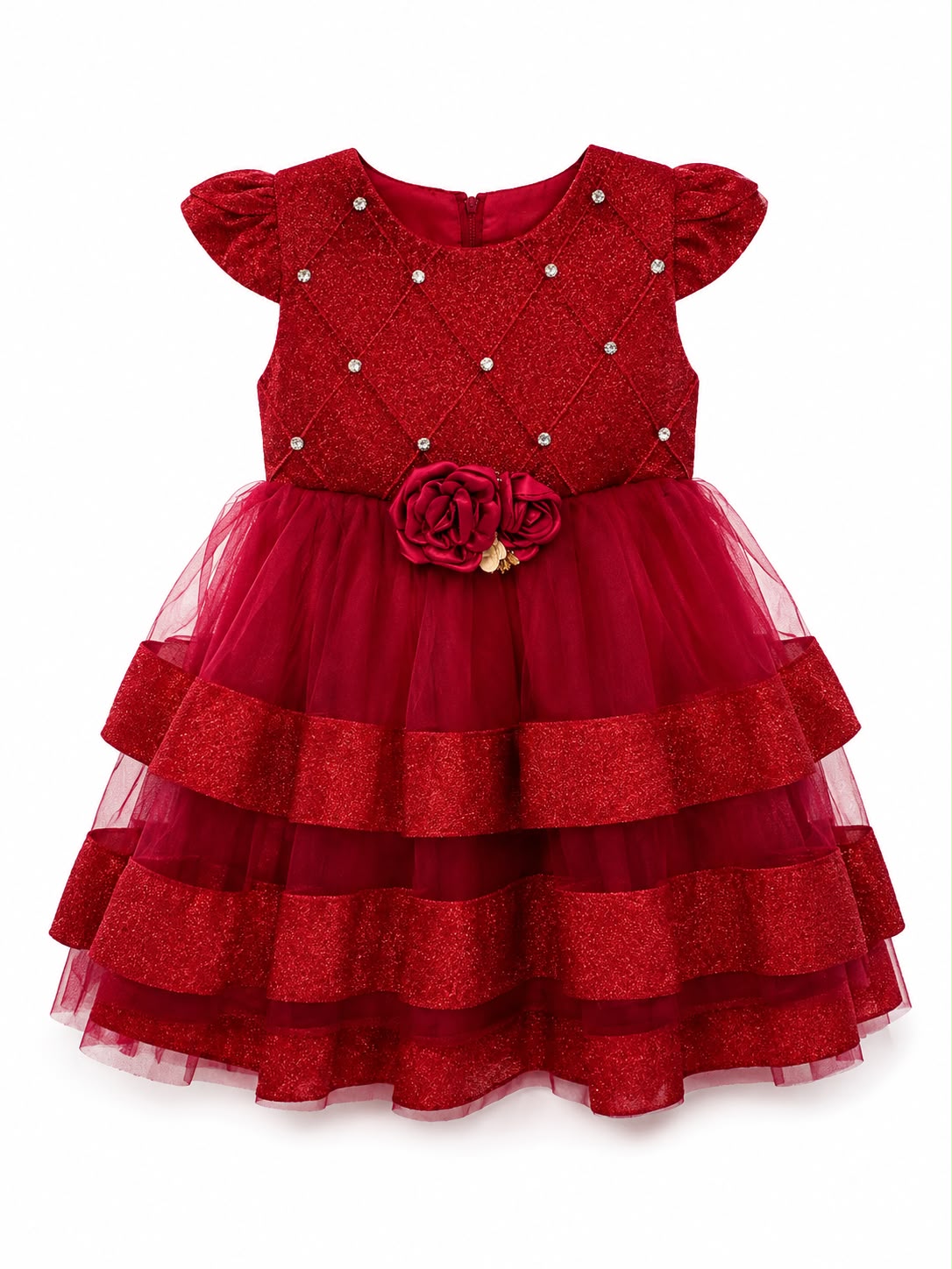 Vestido rojo para bebé Bon blues