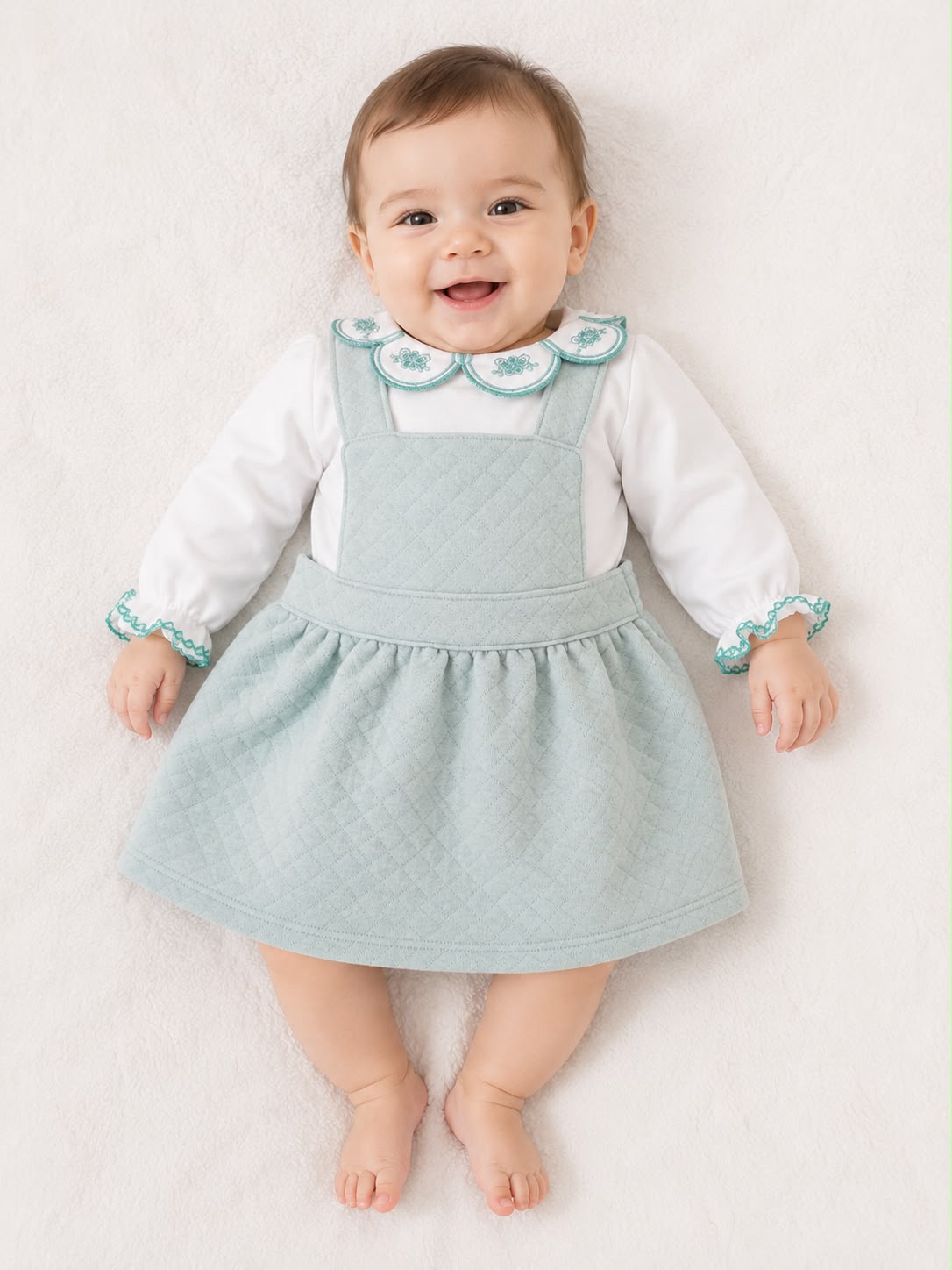 Set de vestido y mameluco menta  Milon