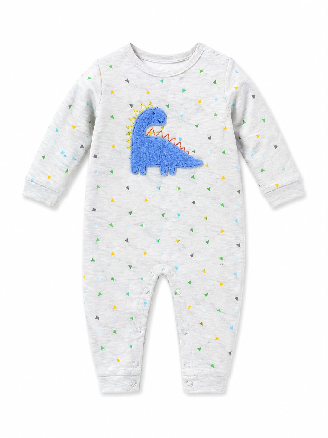 Pijama gris dinosaurio y triángulos Kids Land