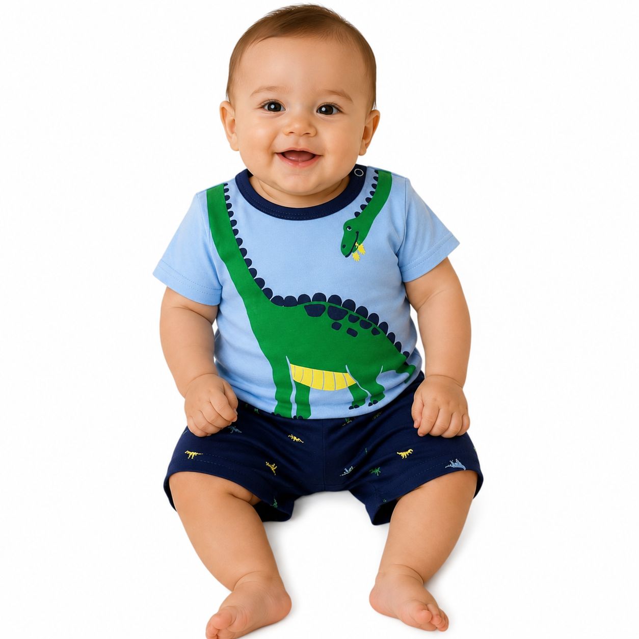 Conjunto Dinosaurio  gris/celeste Kids land