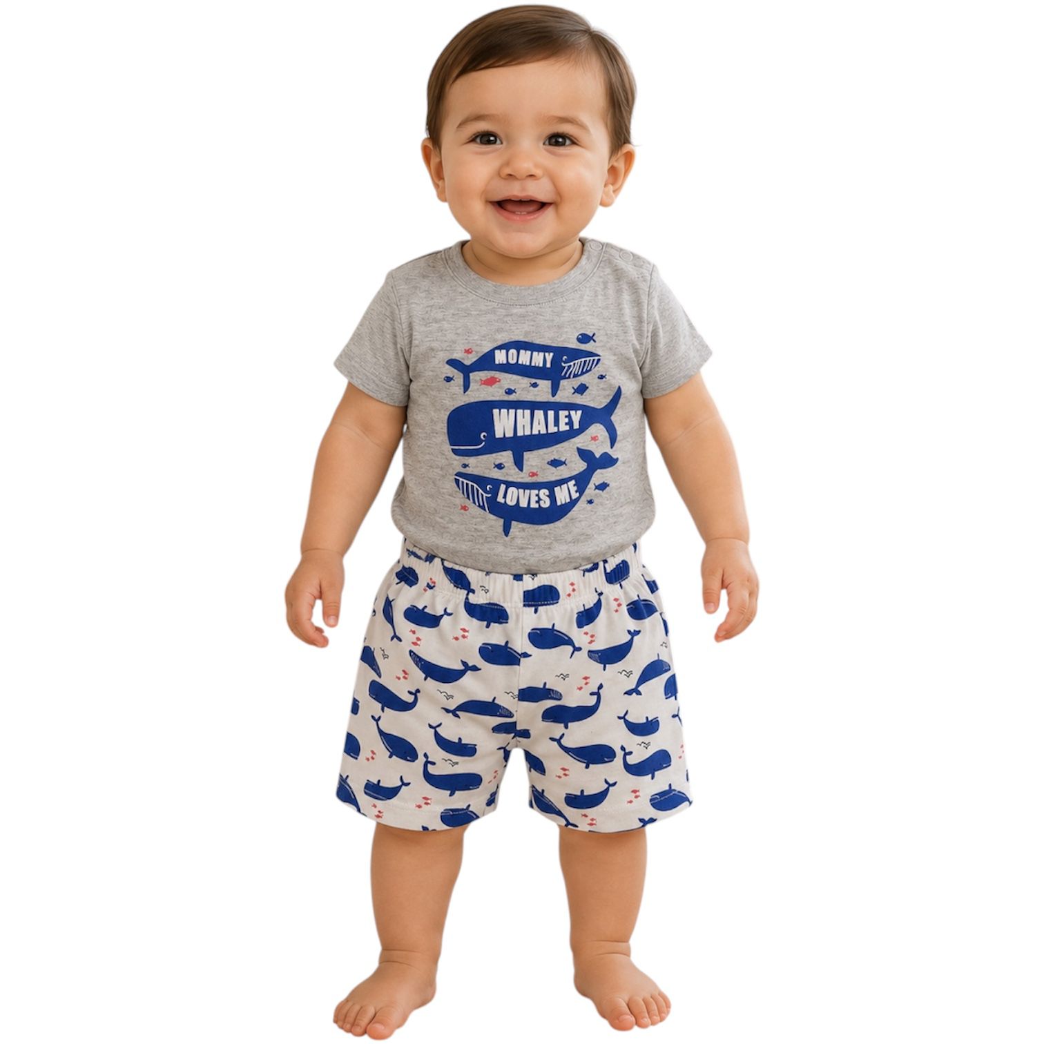 Conjunto ballena azul tiny tots