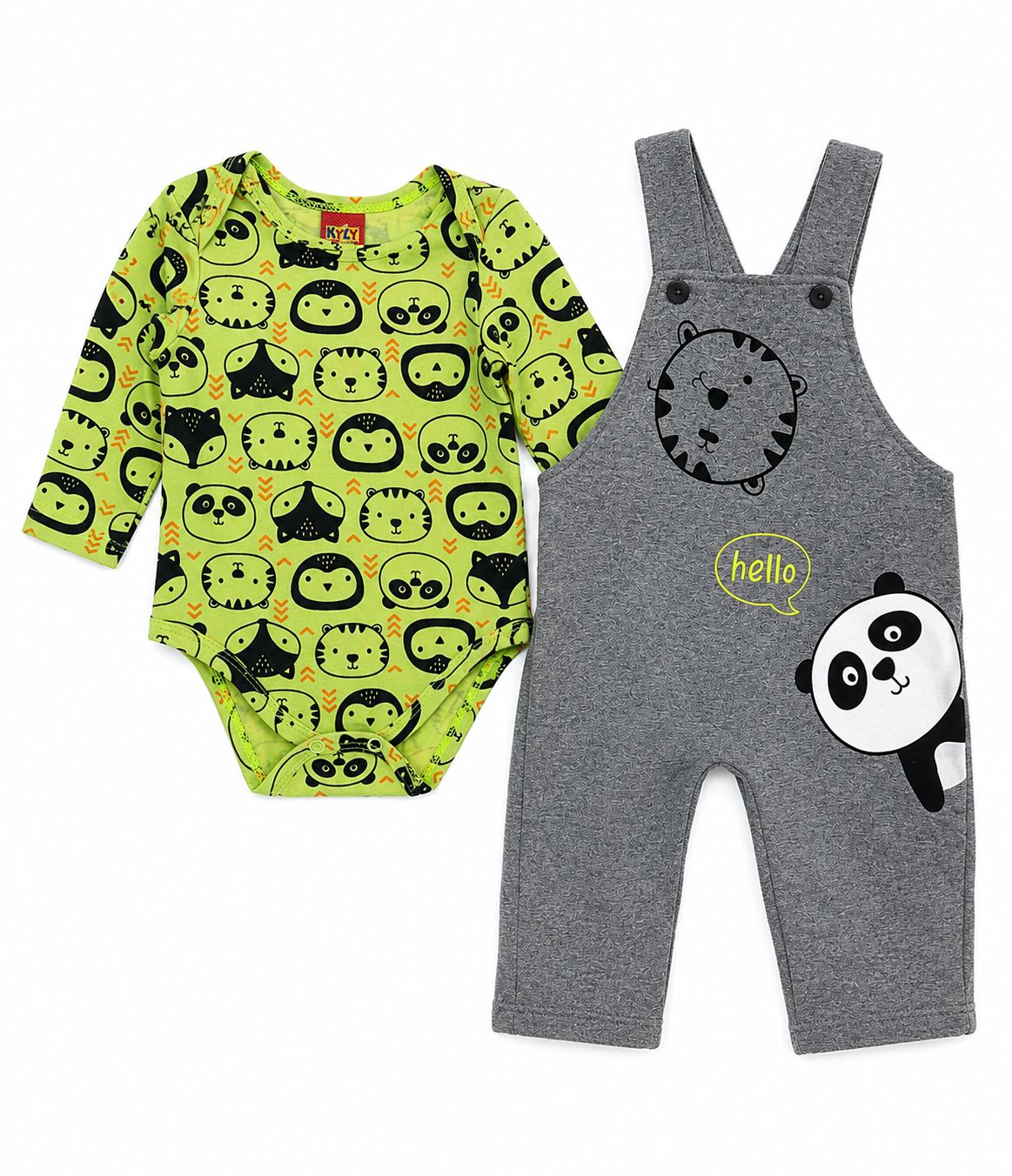 Overol gris/ body panda Kyly