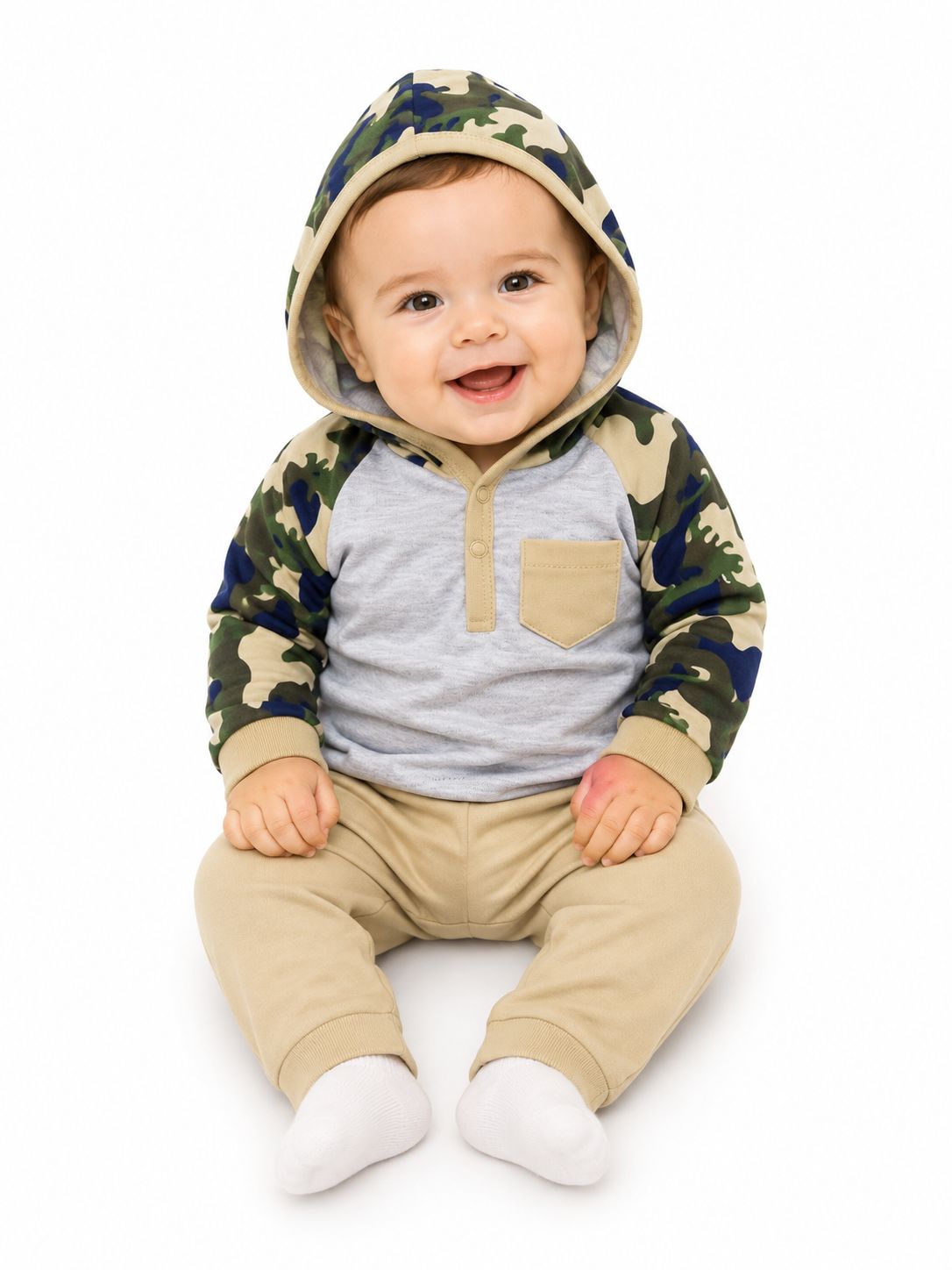 Conjunto camuflado beige verde Kids land