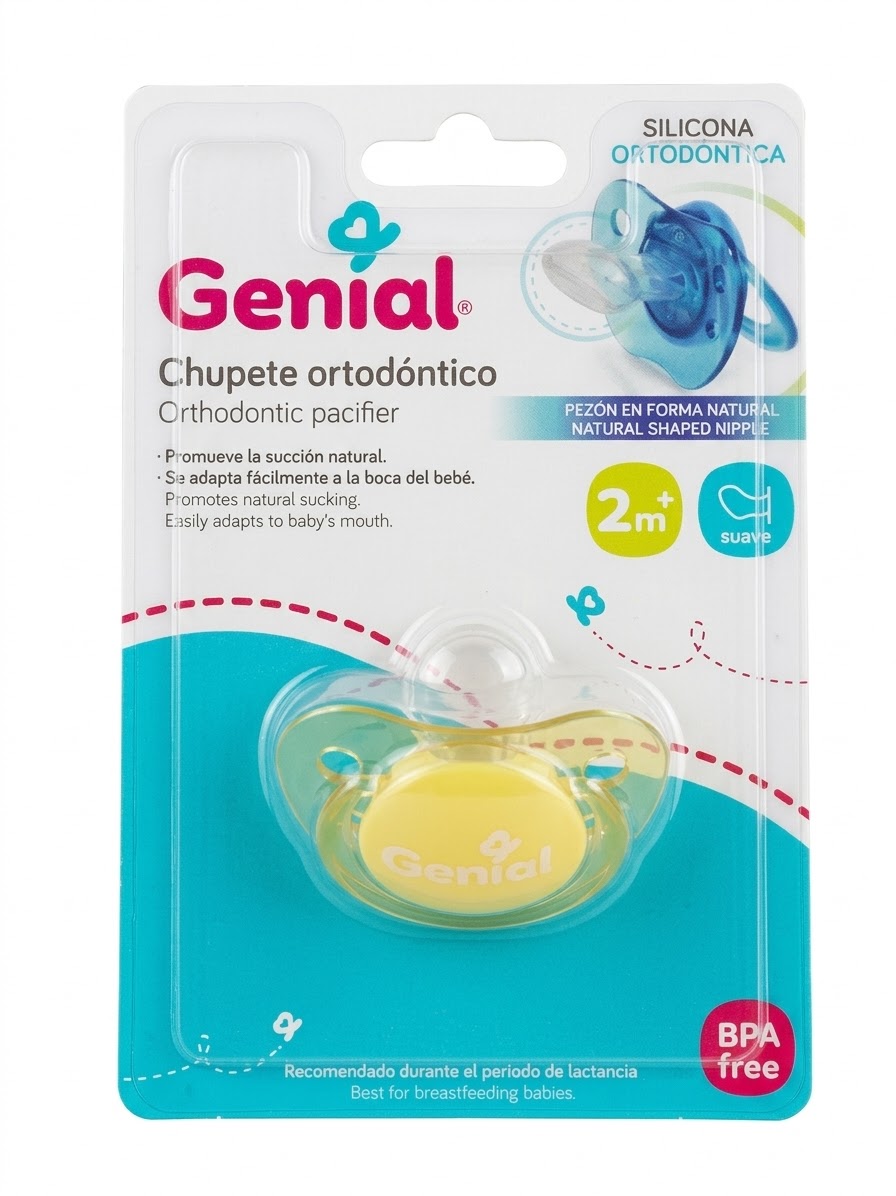 Chupeta de silicona ortodóntica Genial 2m+( amarilla)