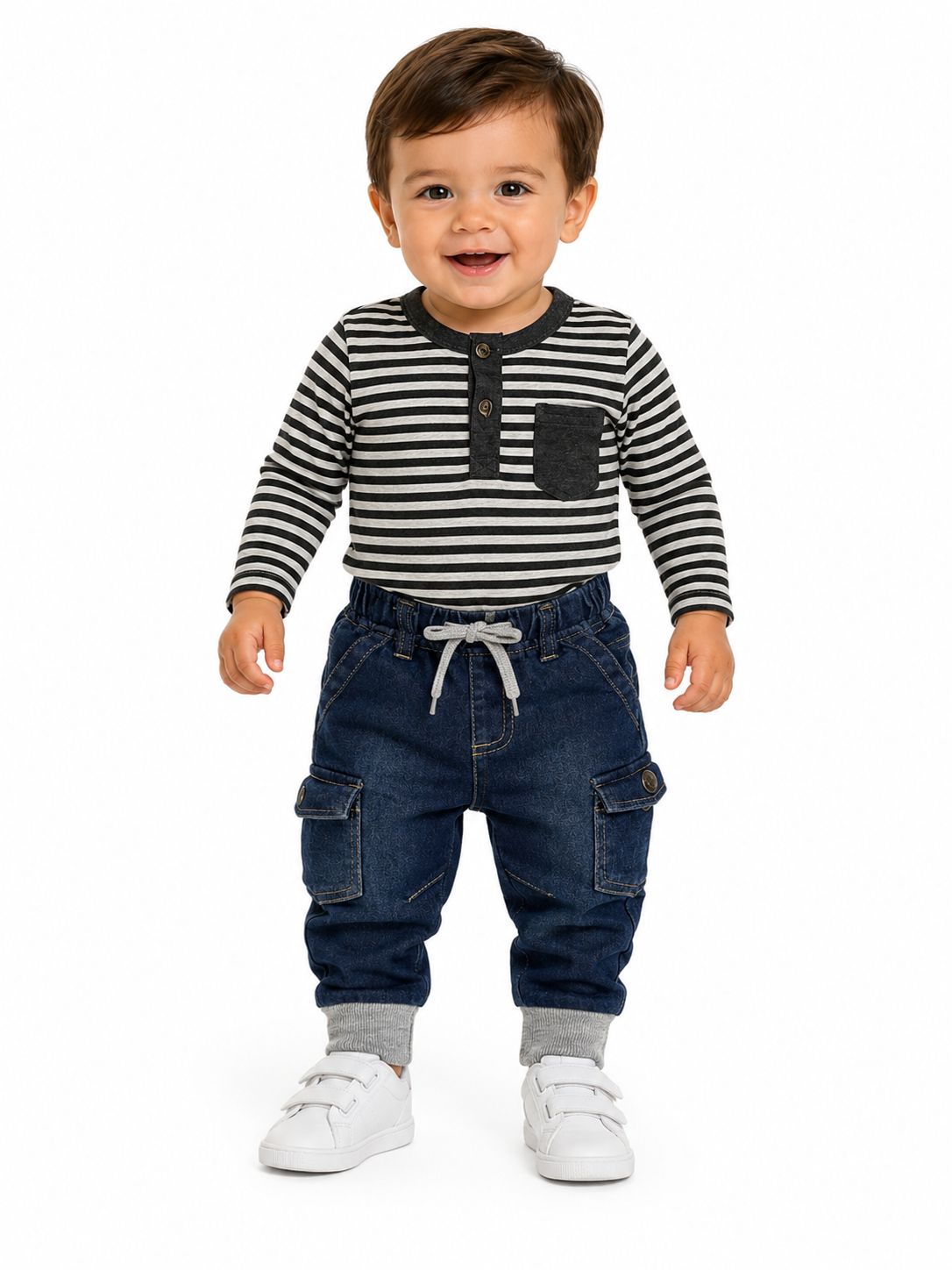 Conjunto rayas manga larga Bon blues