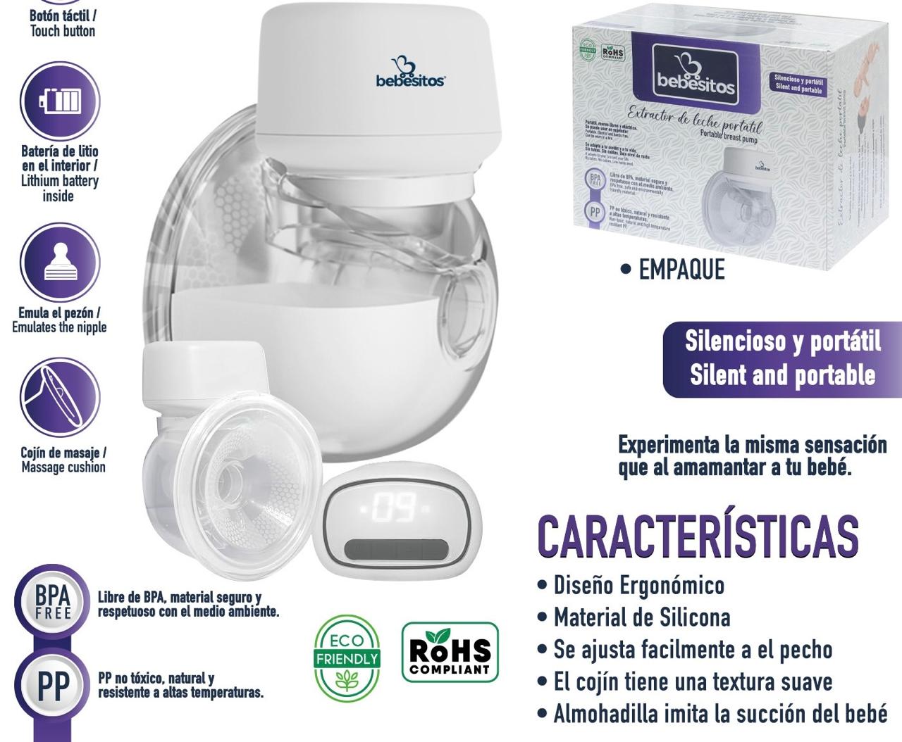 Extractor de Leche Potátil  Electrico Bebesitos
