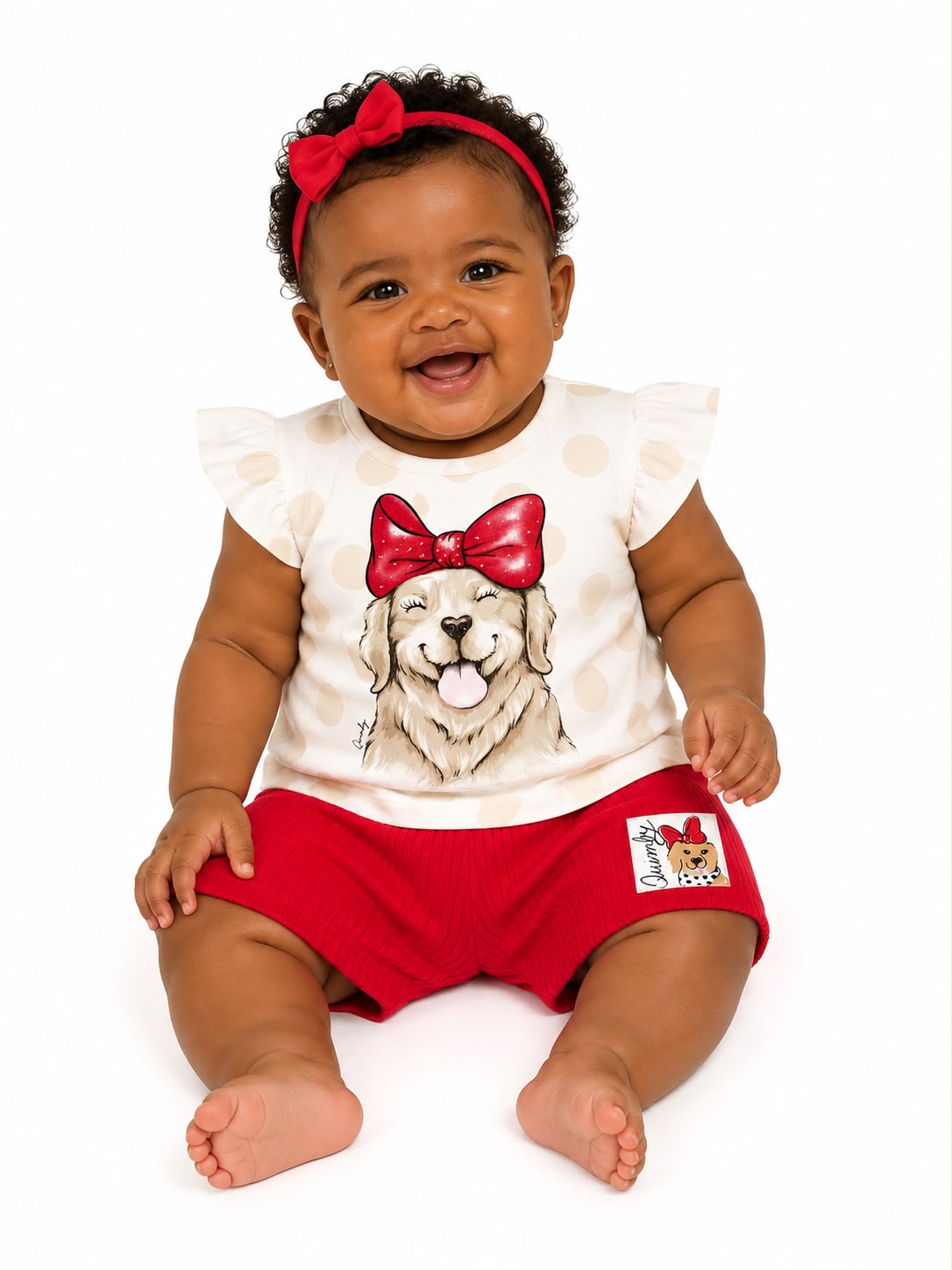 Conjunto perrita lazo rojo Quimby