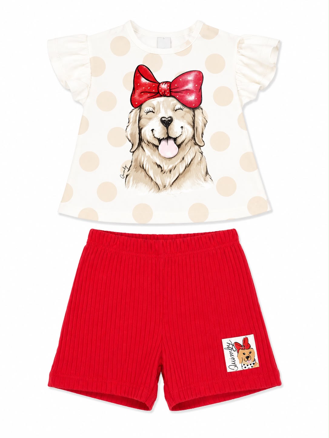 Conjunto perrita lazo rojo Quimby