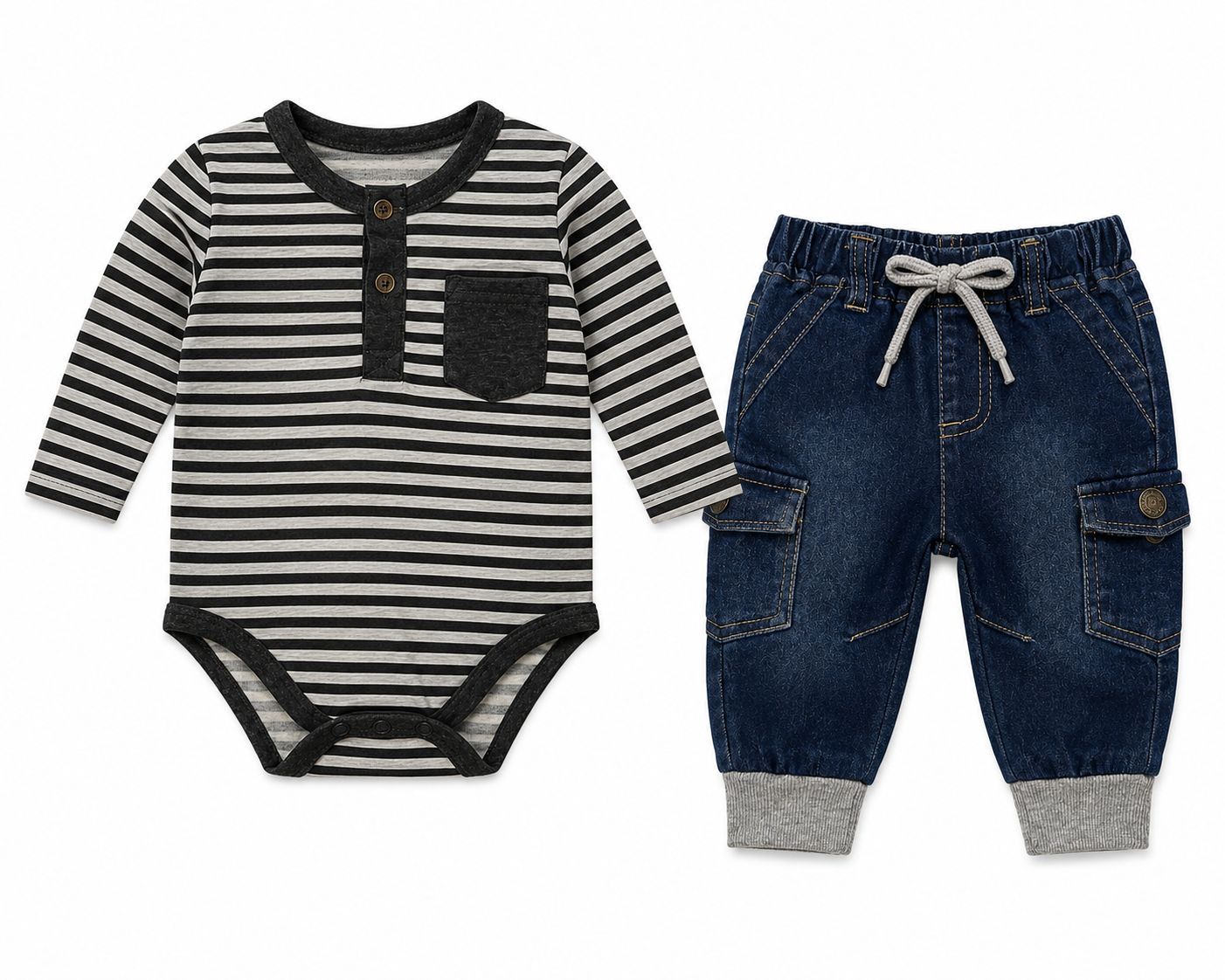 Conjunto rayas manga larga Bon blues