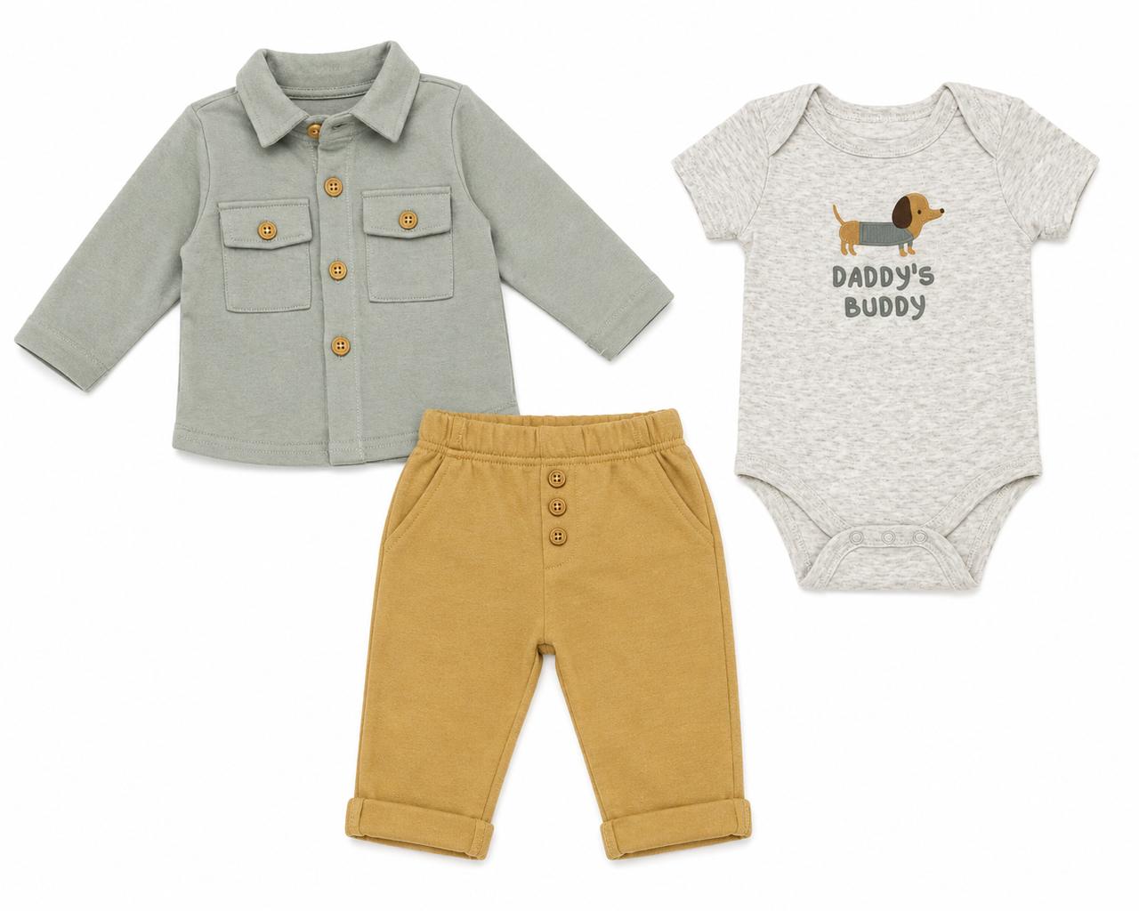 Conjunto 3 piezas para bebé  daddys buddy  Cutie baby